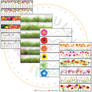 May include: A set of printable flower themed activity cards for kids. The cards feature different types of flowers, including daisies, poppies, sunflowers, and tulips. The cards are designed to help children learn about different types of flowers and their colors.