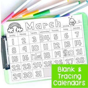 Marskalender 2026 Utskrivbara Kalenderspårningsblad, Kalenderspårbara Dagisaktiviteter, Tom Kalendermall Mars 2026
