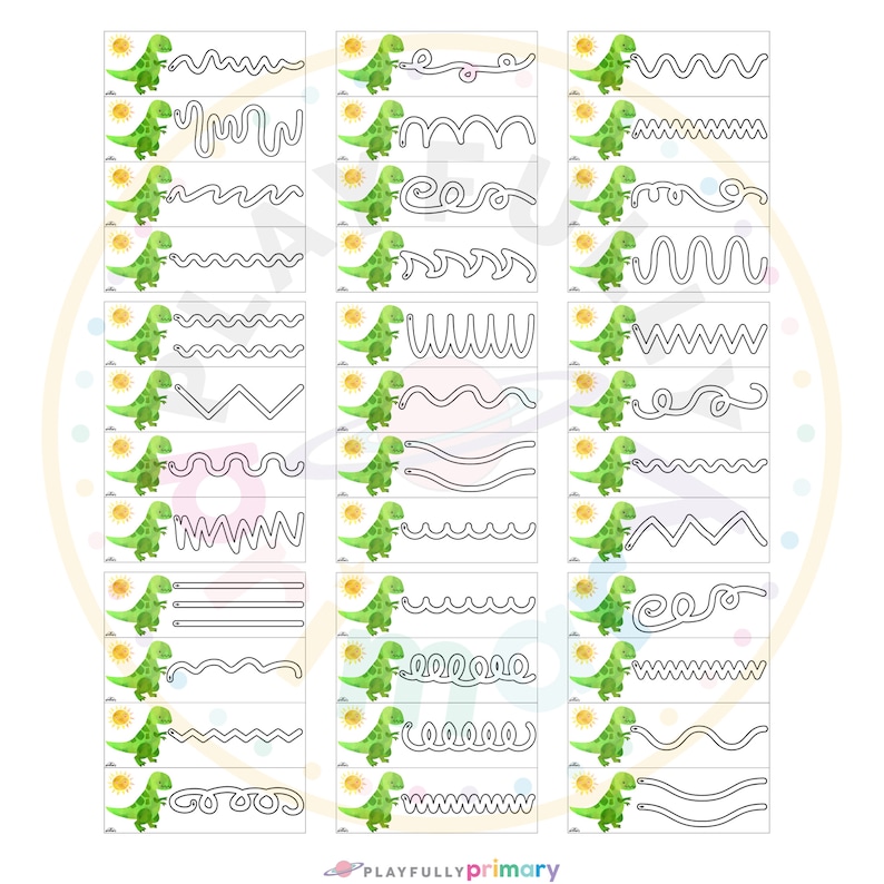 Dinosaur Line Tracing Preschool Printable Prewriting Fine Motor Tracing ...