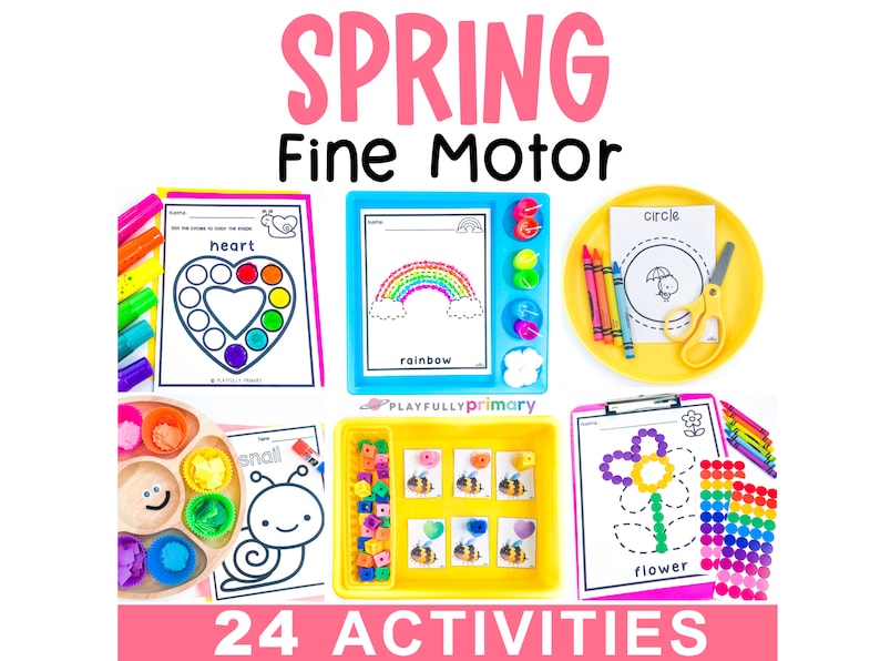 Spring Crafts for Kids, Spring Activities for Kids Printable, Spring Activity Bundle, Spring Fine Motor Skill Activities, Preschool + Kindergarten Spring, Spring Activity Pack Preschool Printables, Spring Unit Study Homeschool Activities, Montessori, Easy Spring Crafts for Kids Printable, Homeschool Kindergarten Preschool Curriculum Worksheets Activities + Centers, Spring Theme Fine Motor