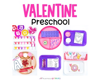 Valentine's Day Preschool Printables, Homeschool Valentine Activity Bundle, February Preschool Theme, Montessori Valentines Day Activities