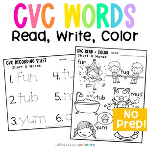 CVC Words Worksheets for Kindergarten and Preschool Phonics Activities, Montessori Pink Series Language Work