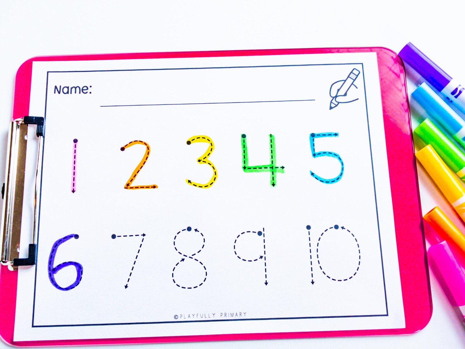 Number Tracing 1–10 Worksheets With Directional Arrows | Preschool ...