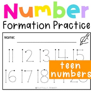 Tracing Numbers 11 to 20 Worksheets | Teen Numbers Kindergarten Writing Practice | Printable Number Tracing PDF | Montessori Teens Board