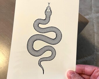 Large Snake Temporary Tattoo, Original Design