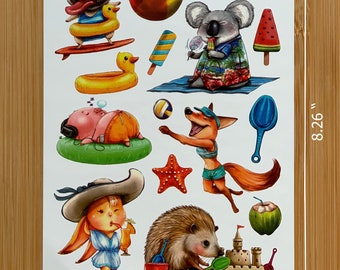 Beach Animals Temporary Tattoos for Kids | Waterproof Fun