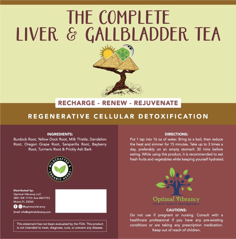 Liver & Gallbladder Complete Herbal Tea Recharge Renew Etsy