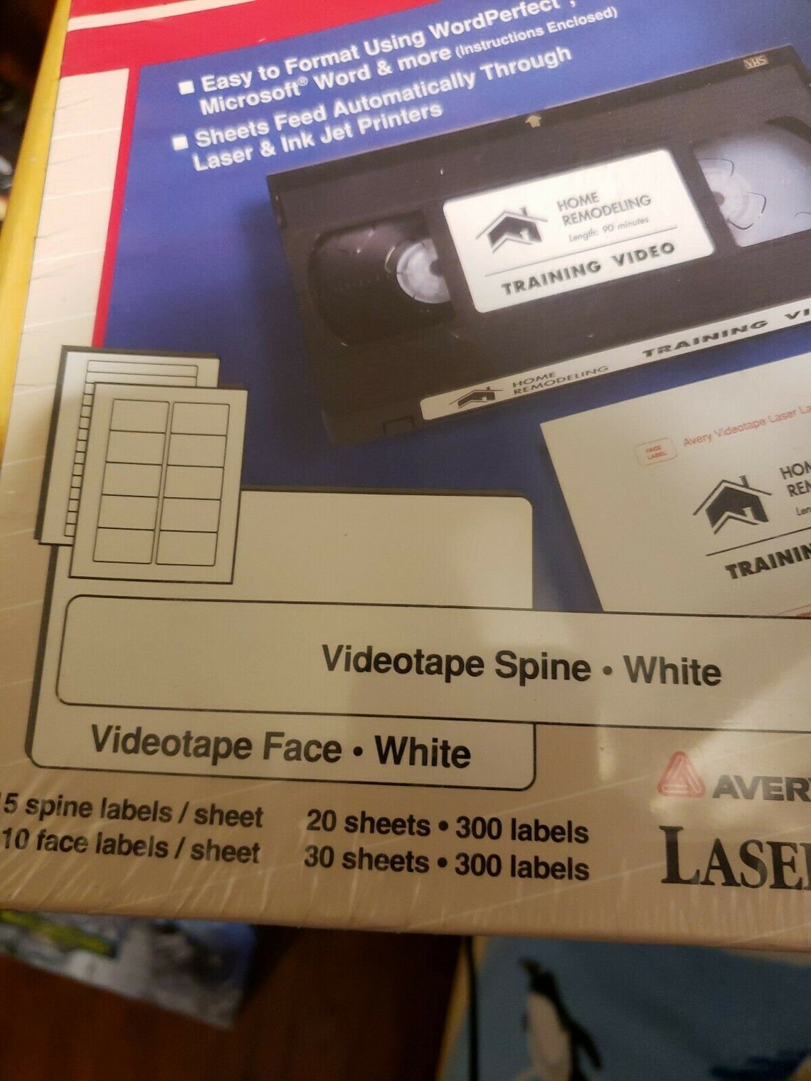 AVERY 5199 Laser Videotape Labels 300 White Spine and Face Etsy