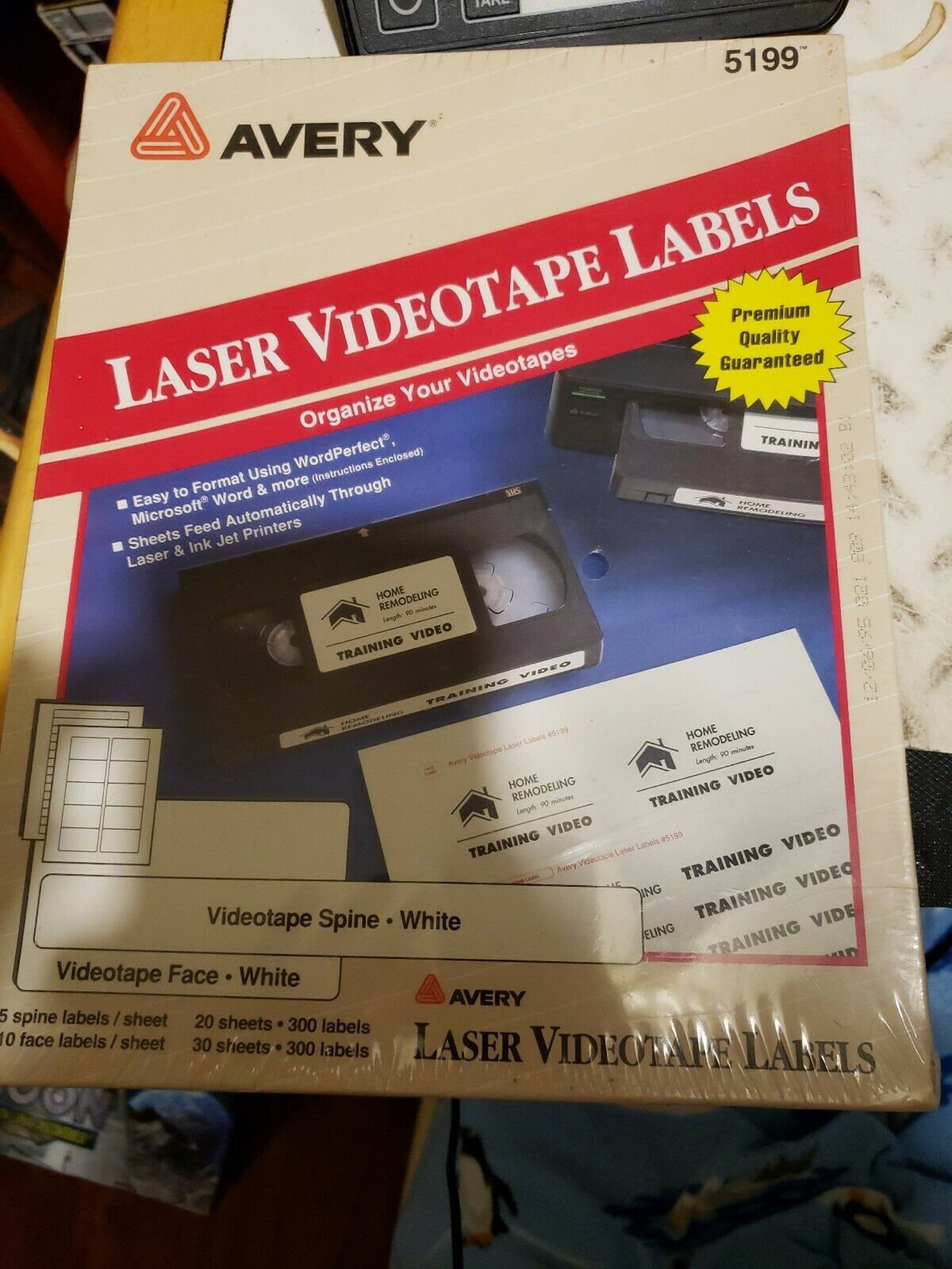 AVERY 5199 Laser Videotape Labels 300 White Spine and Face Etsy