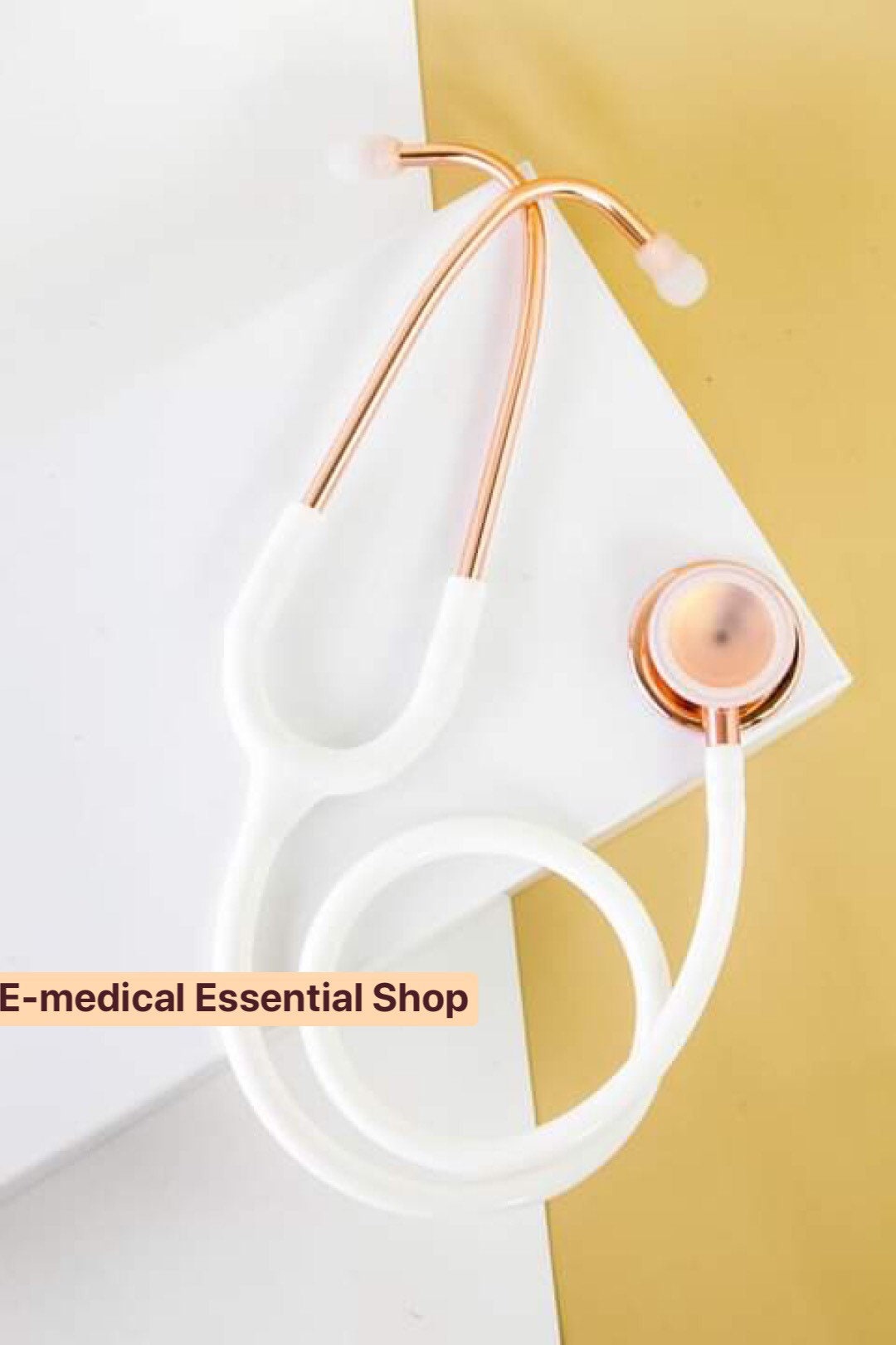 White With Rose Gold Metal Cardiology Stethoscope Great Etsy