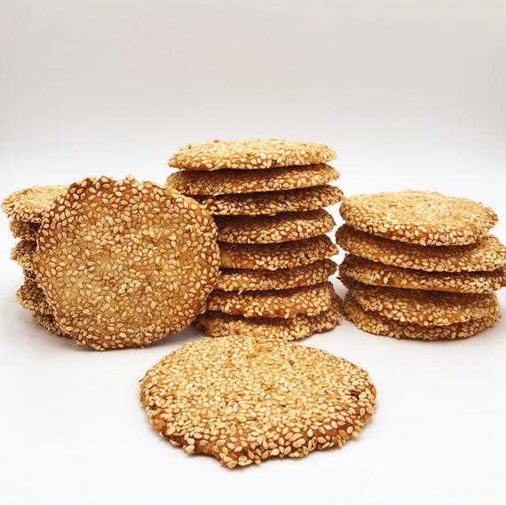 Barazek Sesame Pistachio Cookies Arabic Sweets Middle Etsy