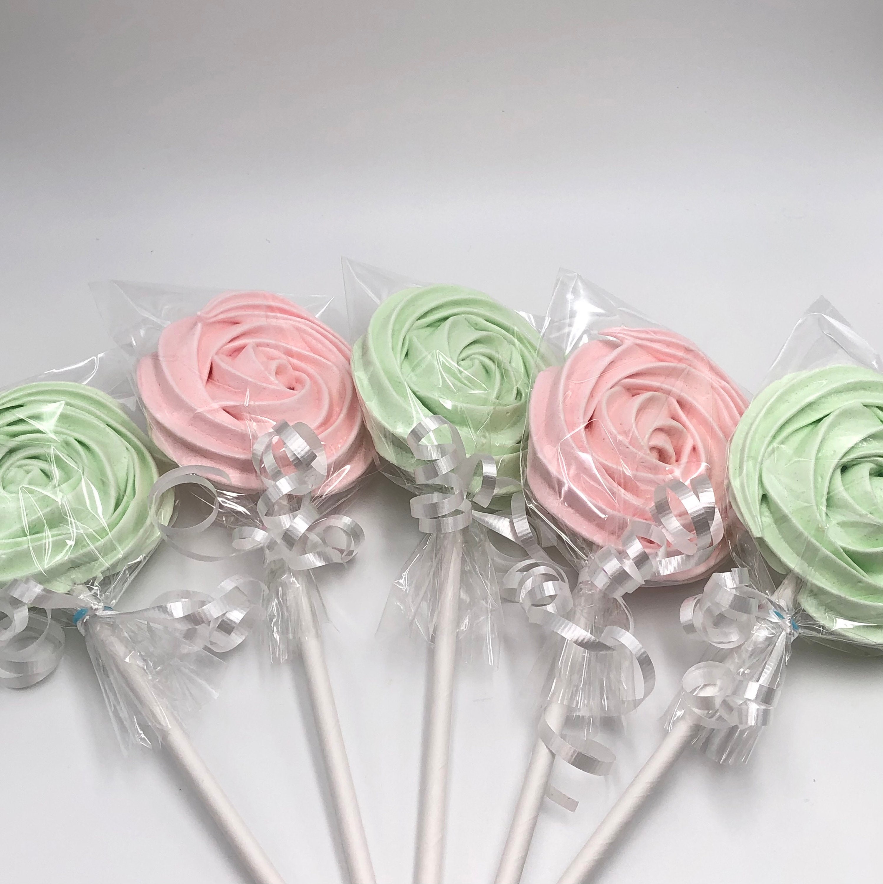 Meringue Lollipops French Meringue Cookies Rose Meringue Etsy