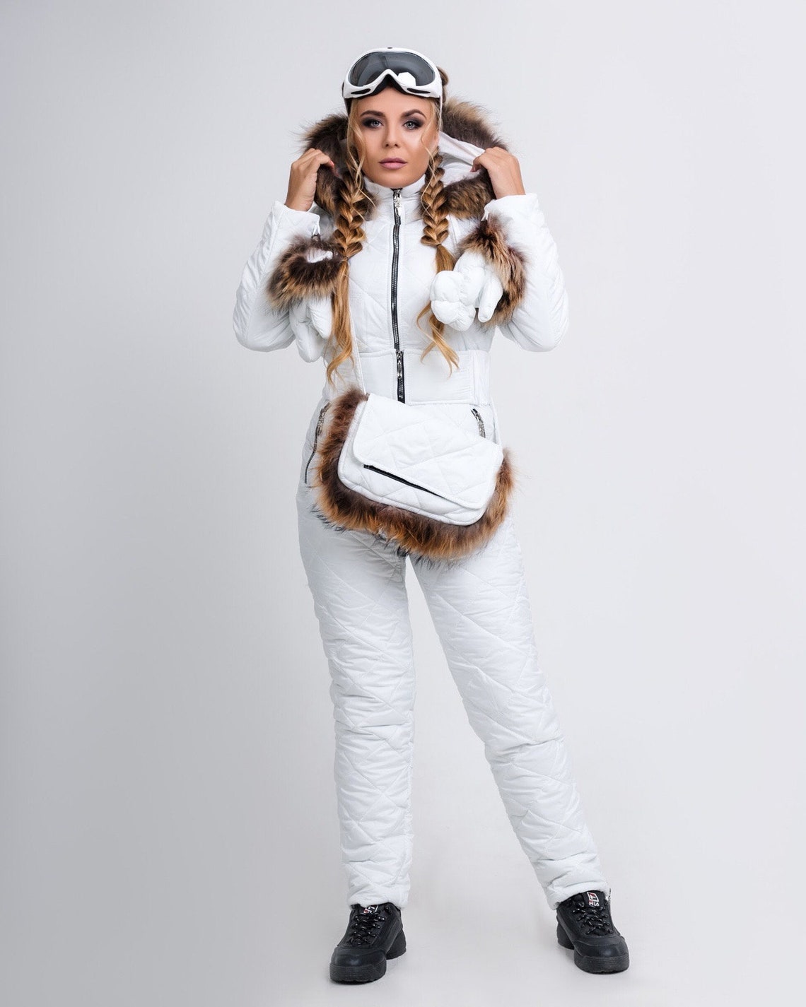 Women white Ski Suit Women Ski Jumpsuit Snowsuit Women Etsy