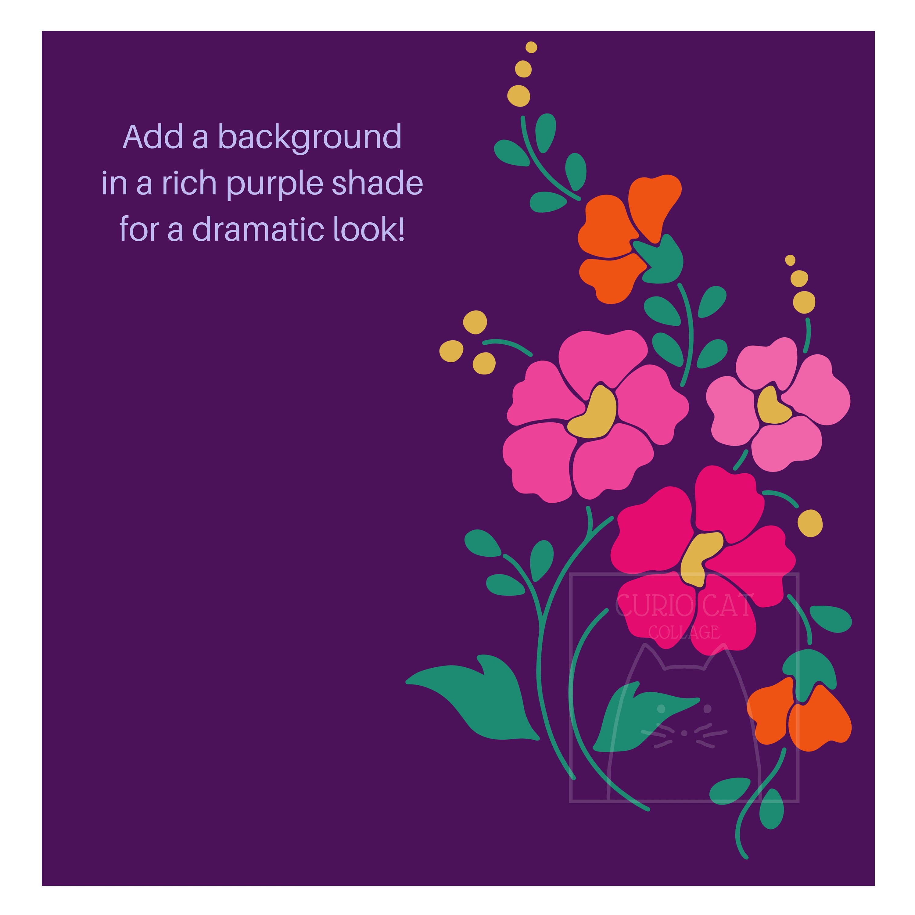 Flower Spray SVG Cut File PNG Clip Art Pink and Orange Flowers Etsy