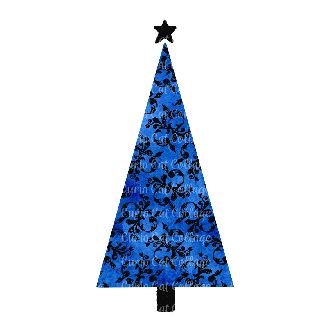 Blue Christmas Tree Clip Art Digital Download Back the | Etsy