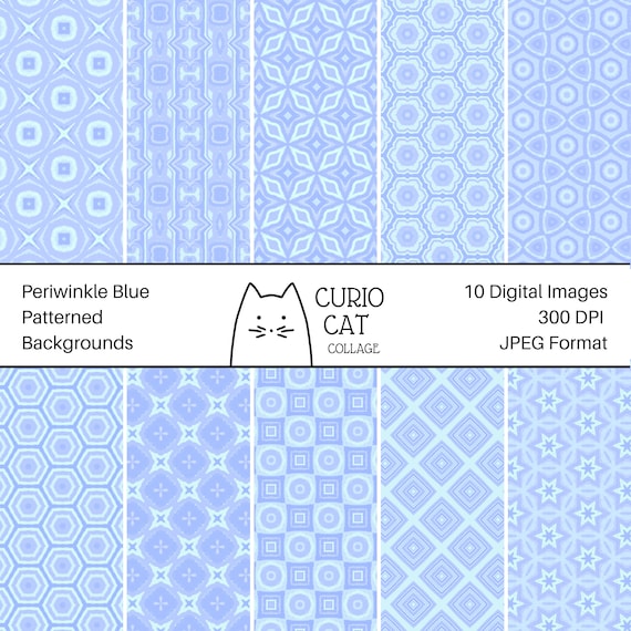 Periwinkle Blue Background Set Digital Paper Jpeg Digital Etsy