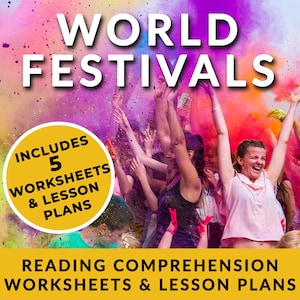 ESL & English Reading Worksheet Bundle, World Festival Reading Comprehension Worksheet and Lesson Plan