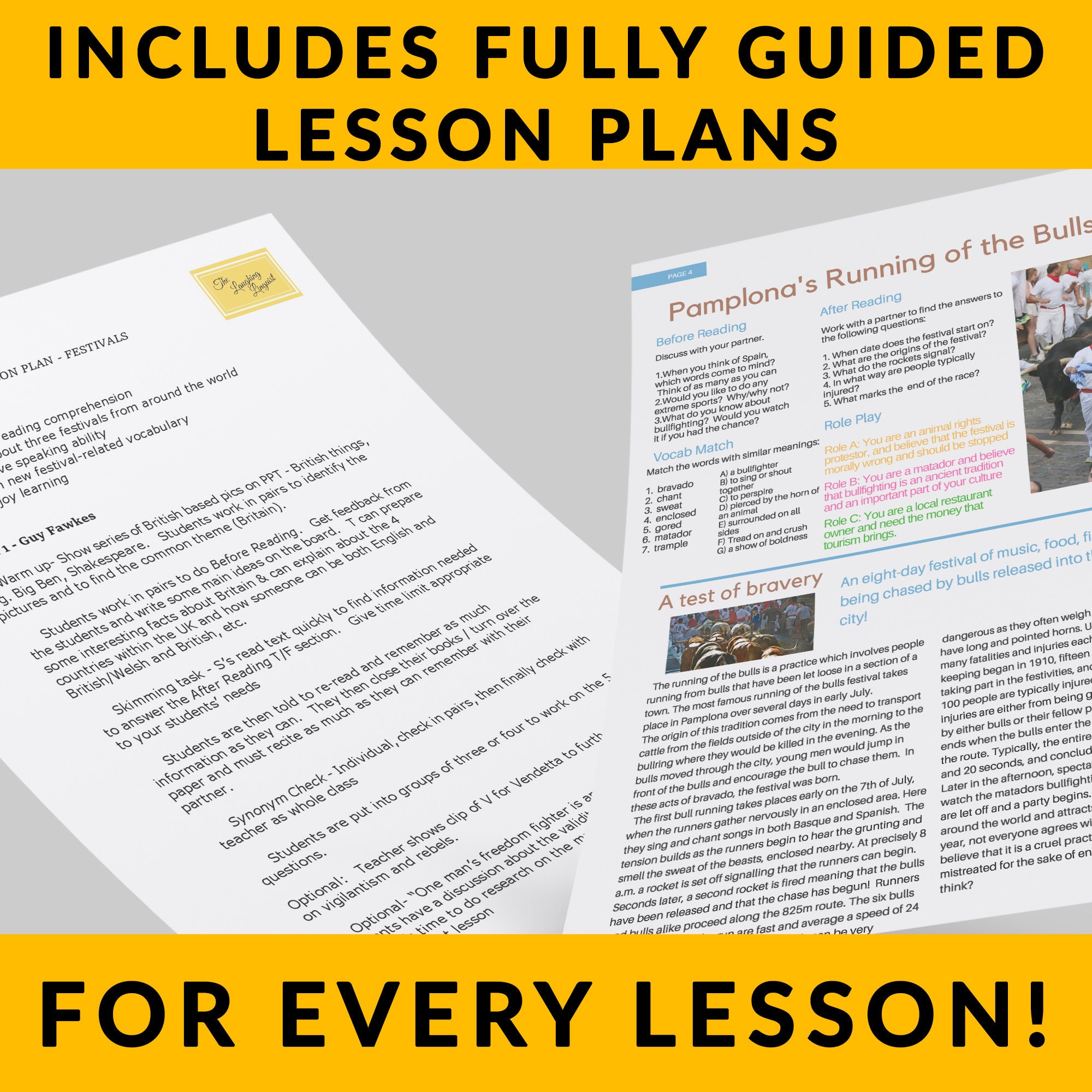 ESL & English Reading Worksheet Bundle, World Festival Reading ...