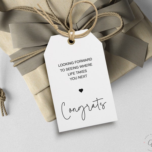 Congratulations Tags Printable Gift Tags, Minimalist, Congrats, Editable Instant Download