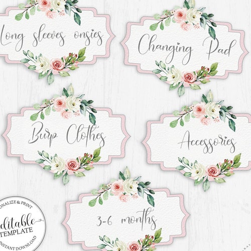 Editable Multipurpose Labels Baby Clothes Labels Closet Etsy