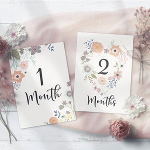 Étape mensuelle de bébé pour bébé fille carte de mois de bébé imprimable