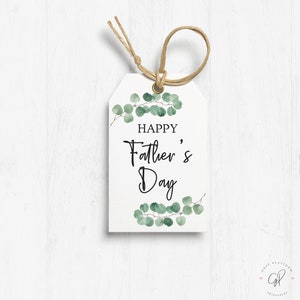 Happy Fathers Day Printable Tag Vatertag Geschenkanhänger Happy Fathers Day Tag Eukalyptus Sofort Download