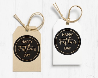 Etichetta stampabile per la festa del papà, etichetta regalo per la festa del papà, etichetta per la festa del papà nera e oro, download immediato