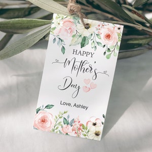 Alles Gute zum Muttertag bearbeitbare Tag, druckbare Muttertag Tag Geschenk Tag Muttertag Tag Pfirsich Blumen sofortiger Download
