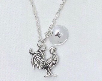 Personalized rooster charm necklace, Farm animal charm necklace, Farm life charm necklace, Farmer gift