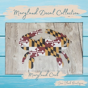 Maryland Flag Pride Crab Permanent Vinyl Outdoor Decals