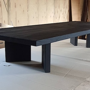 Yakisugi Coffee Table, Japanese Charred Wood Tea Table, Minimalist Coffee Table