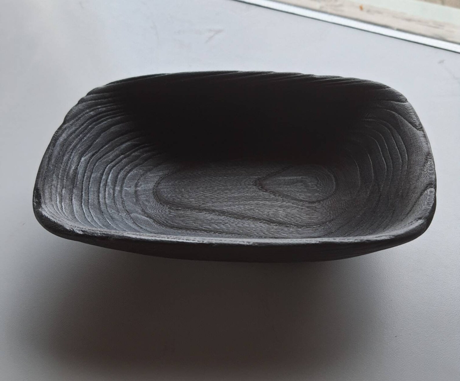 Minimalist Black Wooden Bowl Charred Wood Bowl Japandi Etsy