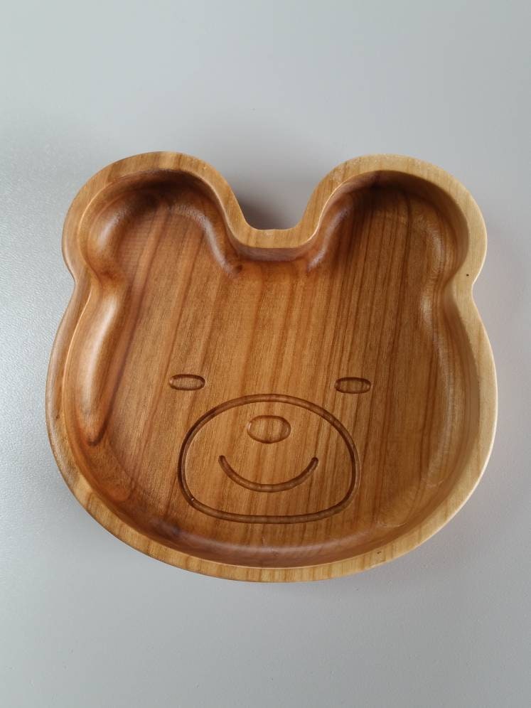 Kids Wooden Plates Animals set of 3 pcs. | Etsy