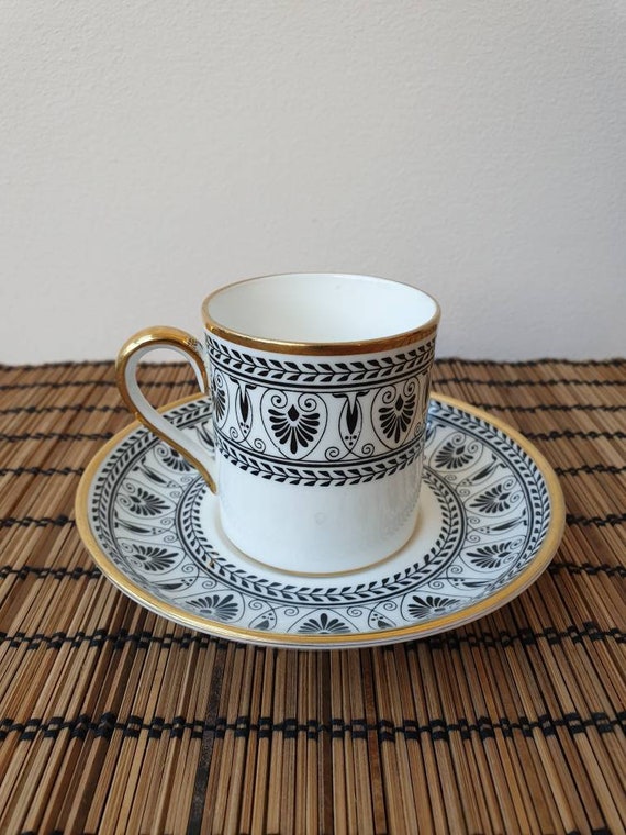 Demitasse, Espresso Cup and Saucer, Crown Staffordshire Black