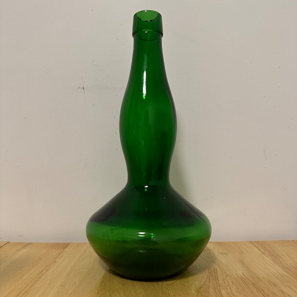 Vintage Green Bottle, Decanter, Genie bottle