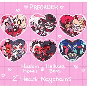 PREORDER Hazbin Helluva Heart Keychains zdjęcie 1