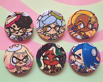 Button Pin Badges - Deep Cut / Squid Sisters / Off The Hook