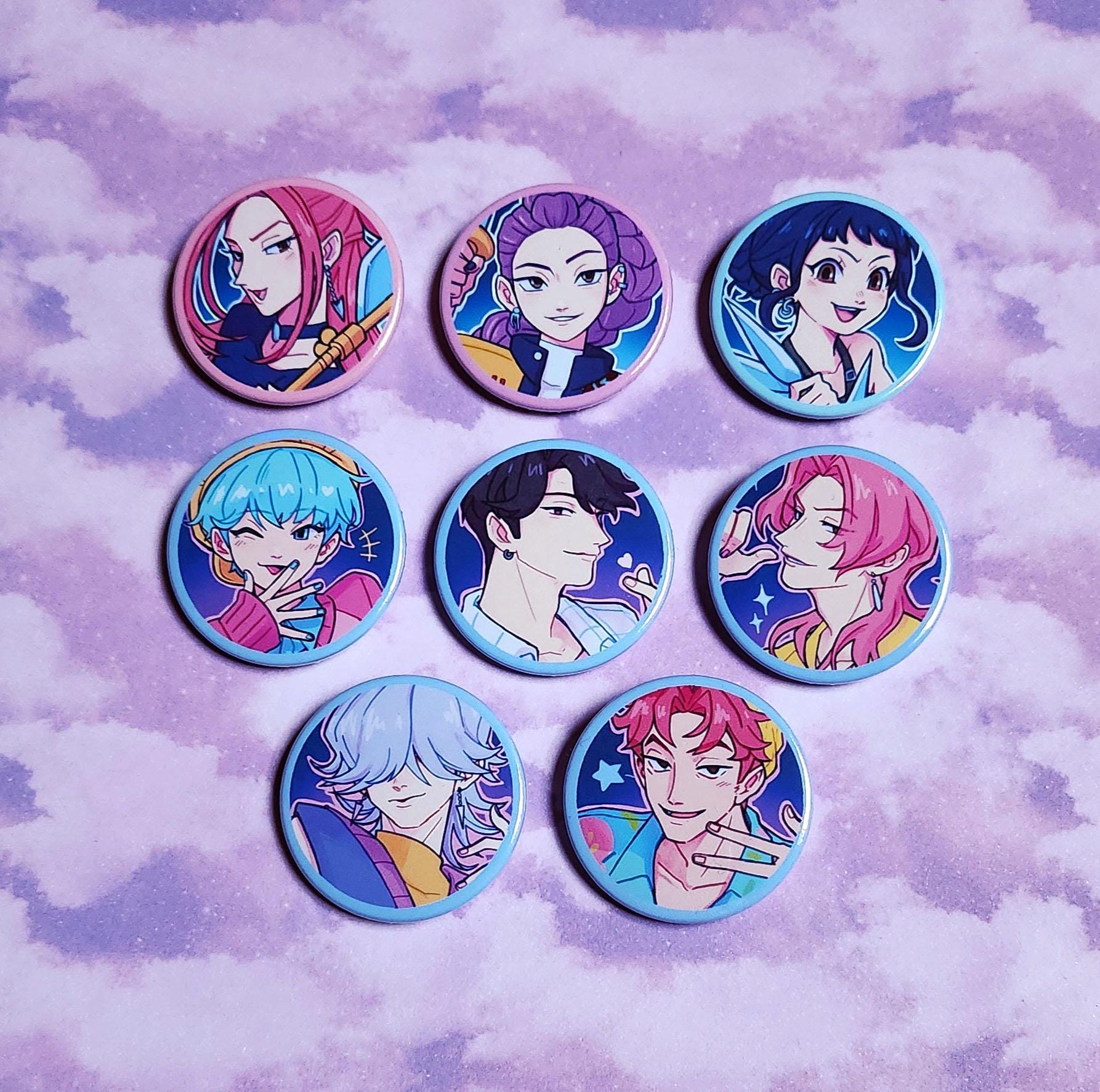 Kpop Demon Hunters - Huntrix and Saja Boys Button Pin Badges - Etsy