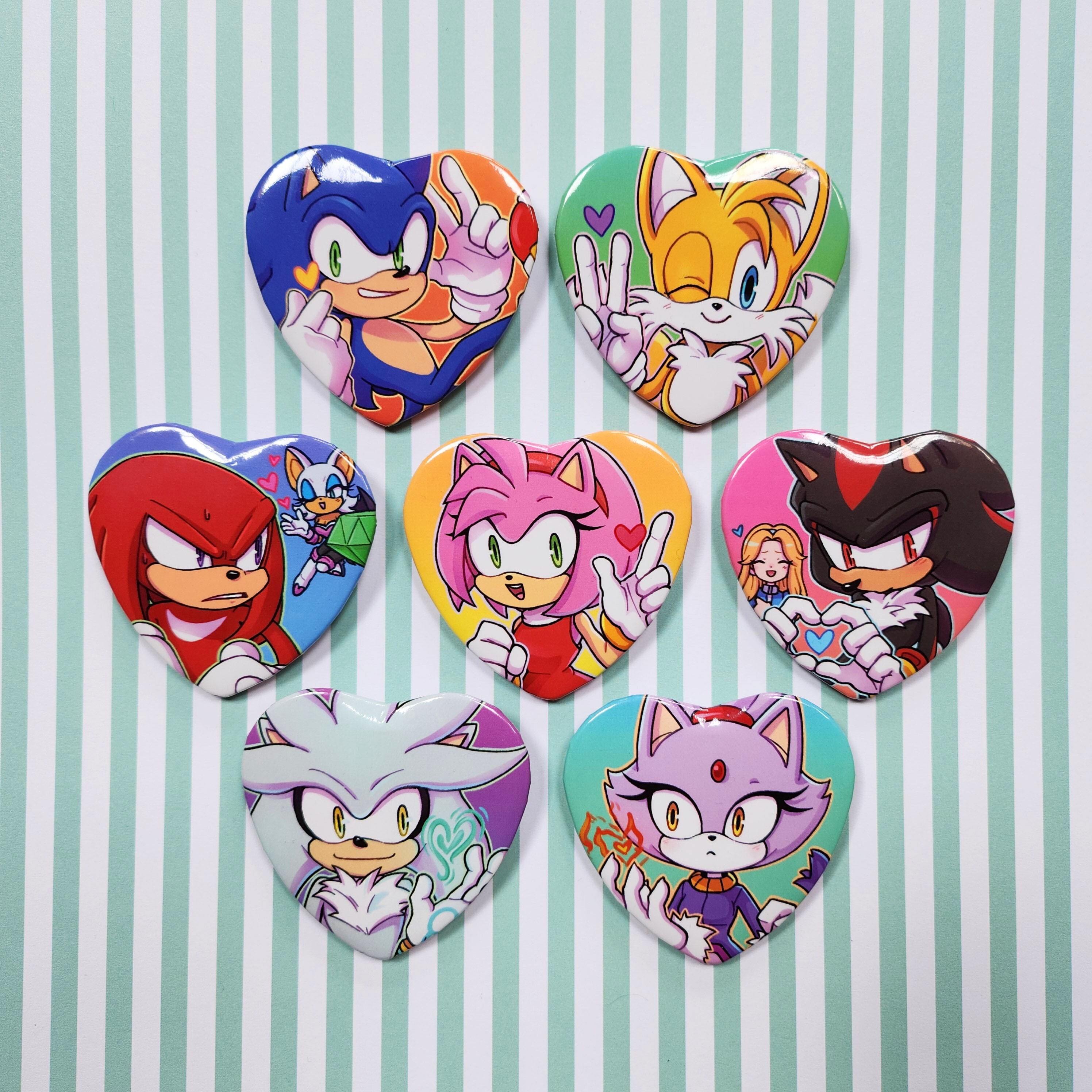 Sonic the Hedgehog Shadow, Knuckles, Tails, Amy, Rouge, Silver, Blaze  Acrylic Charms / Keychain 