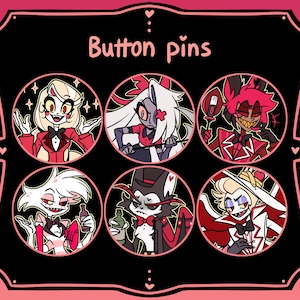 Insignias de botones de Hazbin Hotel