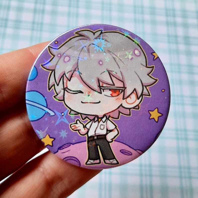 Eva holo Button Pins 45mm Kaworu