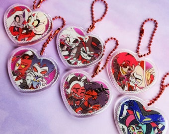 Hazbin Helluva Heart Keychains