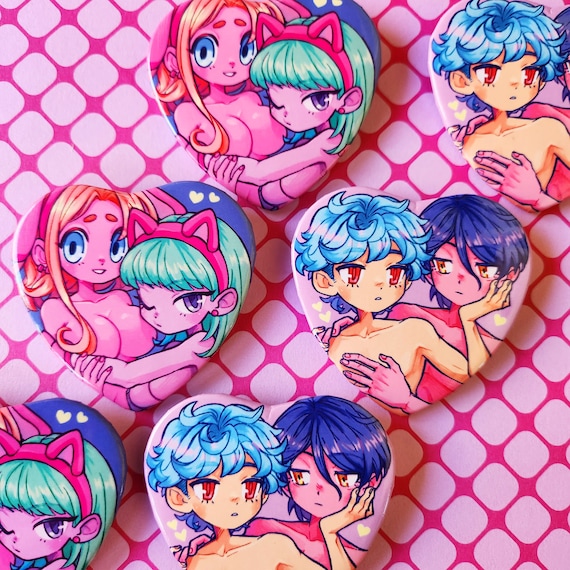 BL GL Heart Badges - Boys Love Girls Love