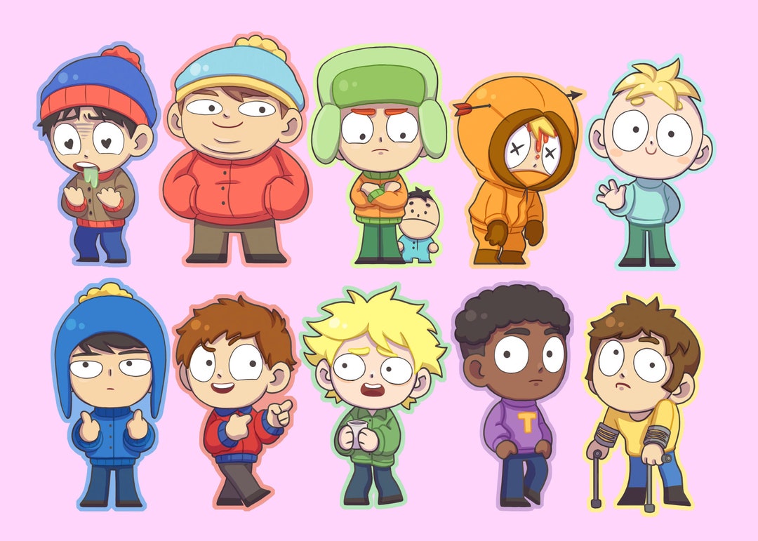 South Park Stickers Glossy stan Kyle Cartman Kenny Butters Etsy