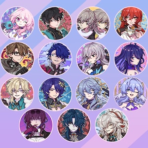 Honkai Star Rail Button Pins / badges 45mm (More characters soon)