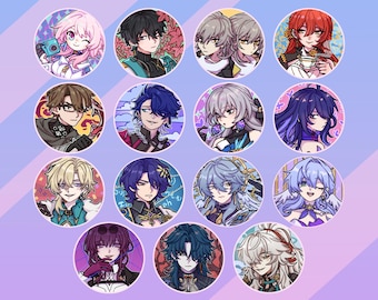 Honkai Star Rail Button Pins / badges 45mm (More characters soon)