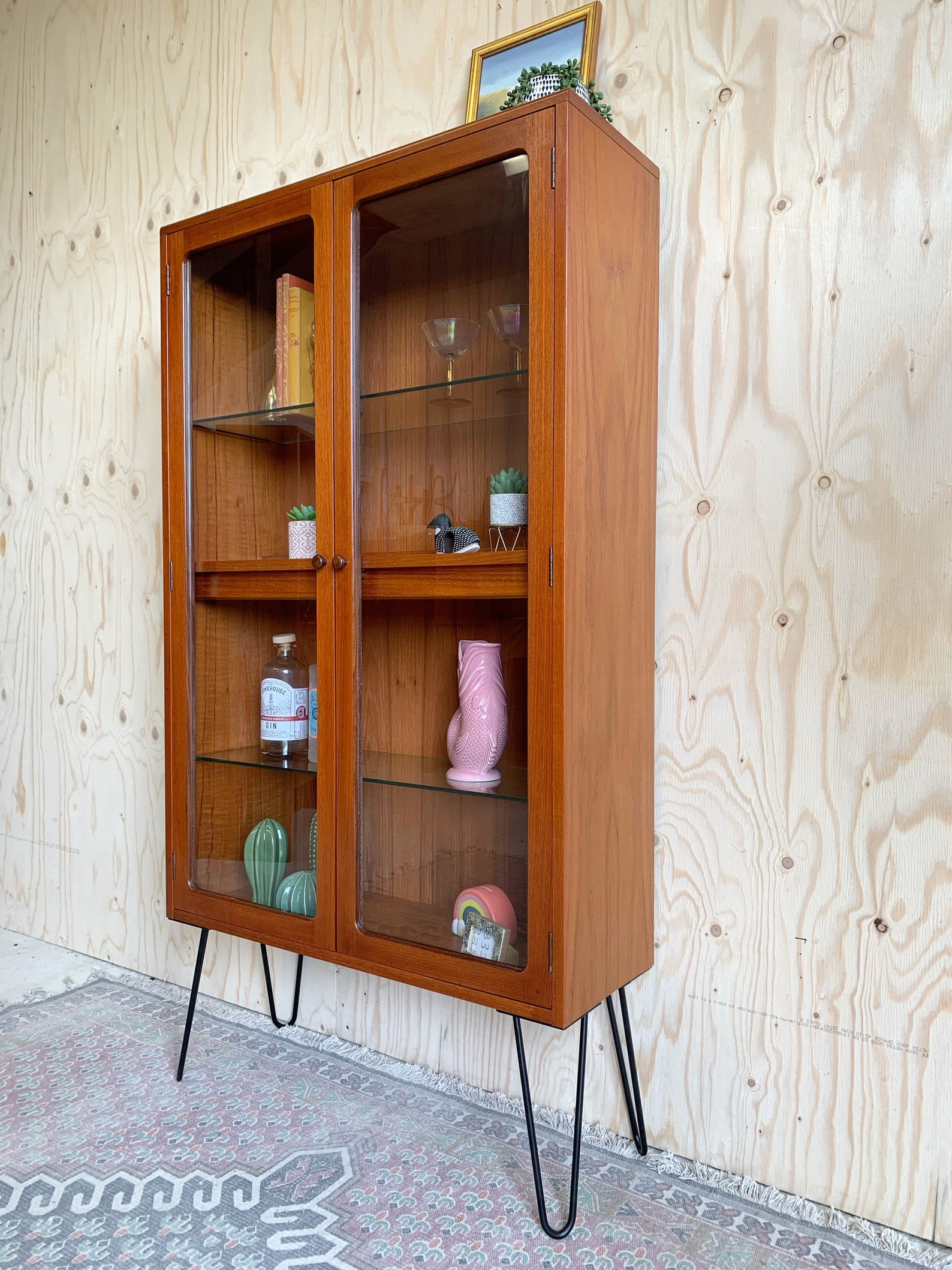 Mid Century Retro G Plan Bookcase Drinks on Black Etsy