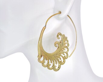 Marlowe Curl Hoops, Hoop Earrings, Tribal Jewelry, Boho earrings, handmade jewelry