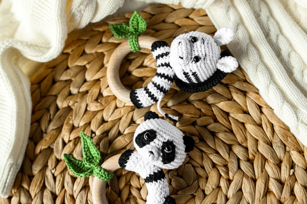 Crochet Rattle Pattern, Zebra Teether Tutorial, Diy Baby Teether Ring ...