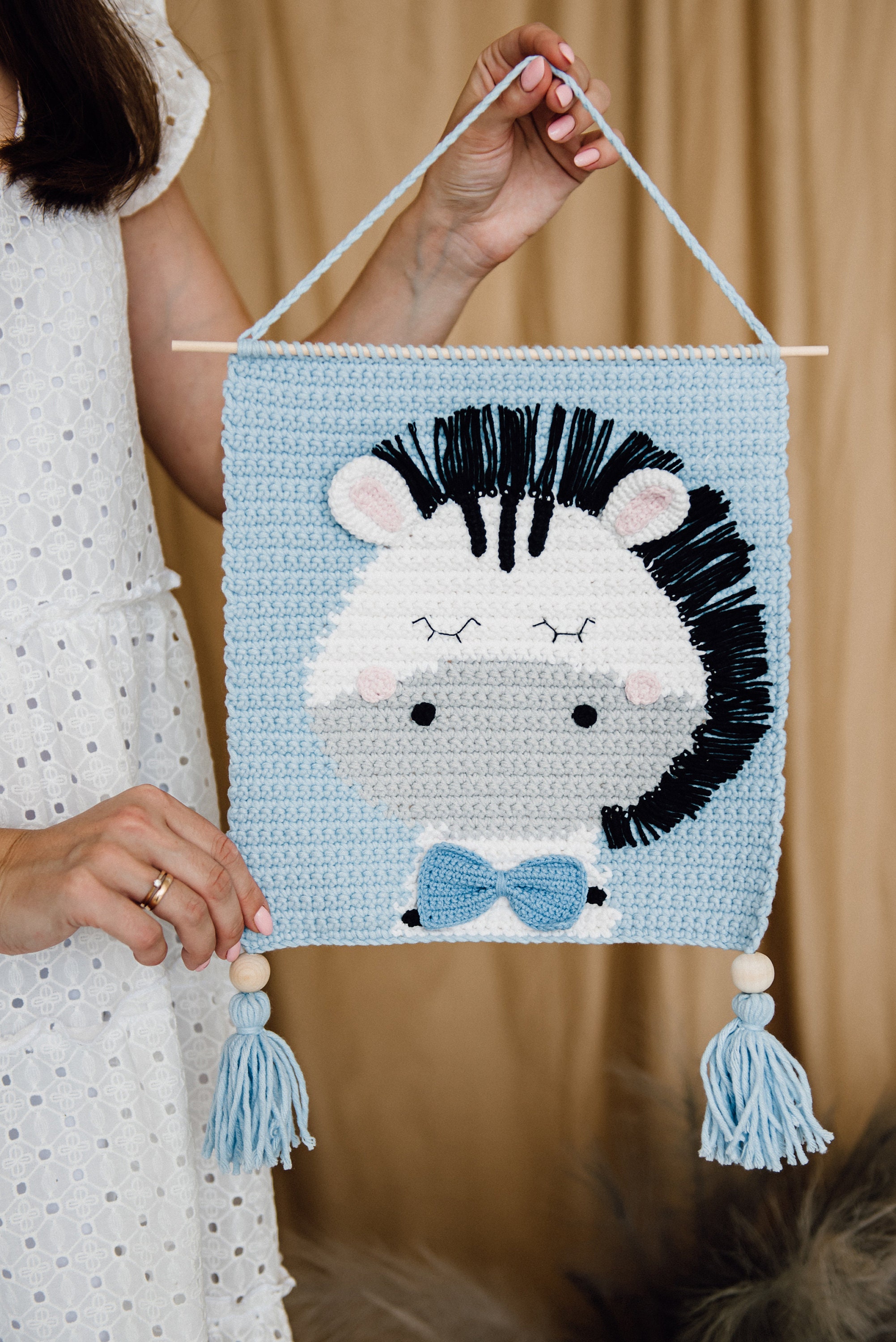 Crochet wall hanging kit DIY nursery decor Gift idea for Etsy